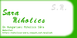 sara miholics business card